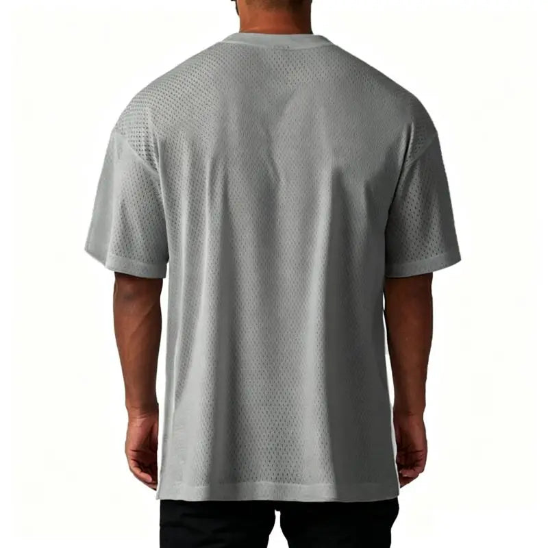 Men's Oversized Mesh Sport Tee – Breathable & Quick Dry