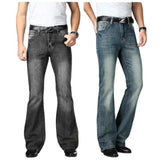 Men's Flared Jeans with Mid-Rise Waist