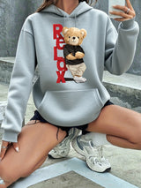 Women's Cat Print Hoodie – Cozy Casual Pullover