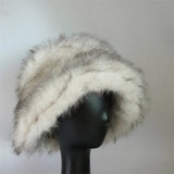 1pcs Winter Faux Fur Bucket Hat Warm Fluffy Plush colorful soft Winter hat Personality fur Fisherman Hats for women Plush hat겨