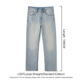 SIMWOOD 2026 Autumn Winter New Loose Straight 13oz 100% Cotton Fabric Jeans Men Washed Vintage Classical Denim Trousers