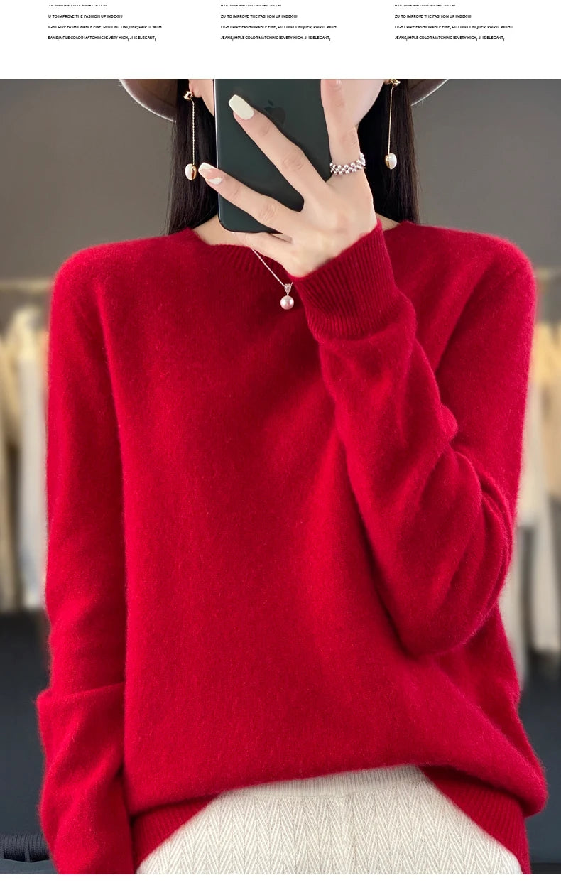 Women's Merino Wool Crew Neck Sweater