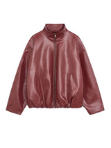 Vintage Green Leather Skirt Sets Women Fashion Solid Strapless Short Skirts Zipper Jacket Outfits Lady Daily Highstreet Outfits