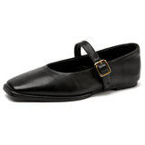 AIYUQI Mary Jane Ballet Flats | Genuine Leather Square Toe