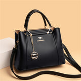 Luxury Triple-Layer Leather Tote & Crossbody