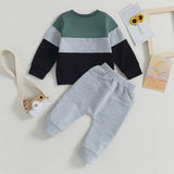 RUEWEY Baby Boy 2-Piece Autumn Sweatshirt & Jogger Set