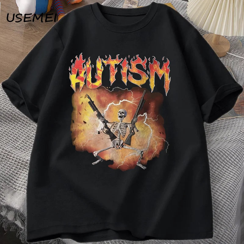 Skeleton Humor Autism Awareness Tee