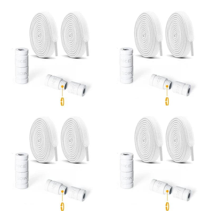 8mm Elastic No-Tie Shoelaces with Button Lock
