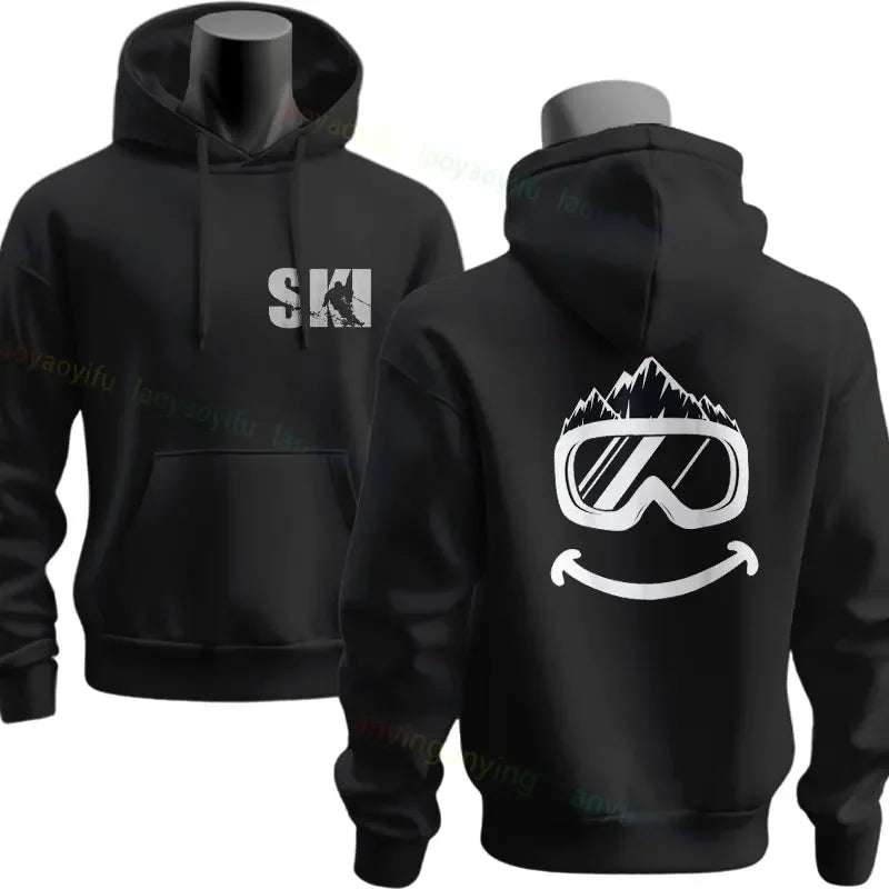 Men's Ski & Snowboard Graphic Hoodie for Fall and Winter