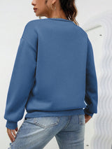 Heart Pattern Fleece Crewneck