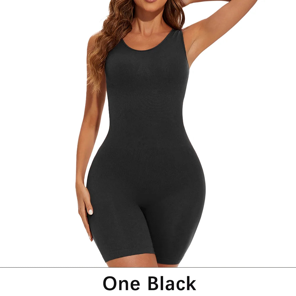 USA-Made Seamless Full Coverage Body Shaper – Firm Control Thigh Slimming Bodysuit