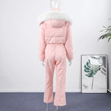 Slim-Fit Hooded Winter Ski Romper