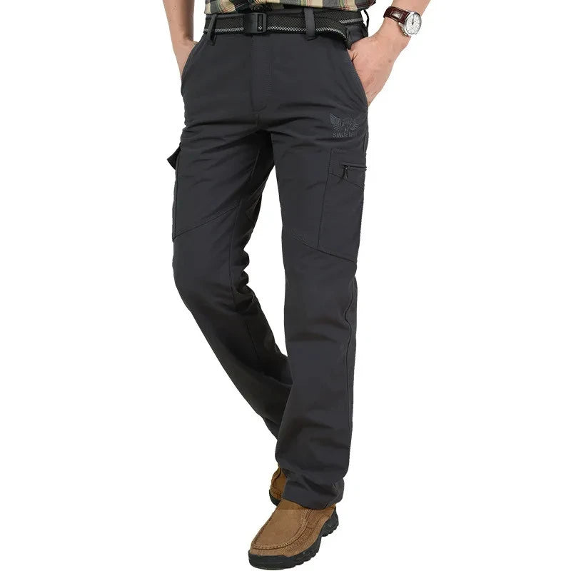 Men's Winter Fleece Straight-Leg Cargo Pants