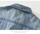 2025 Autumn New Letter-embroidered Vintage Washed Long Sleeve Denim Shirt for Men Clothing Cotton Versatile Streetwear CM7738