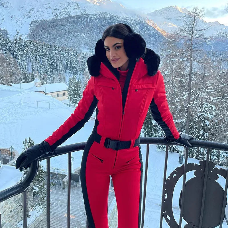 All-Weather Waterproof Hooded Ski Jumpsuit