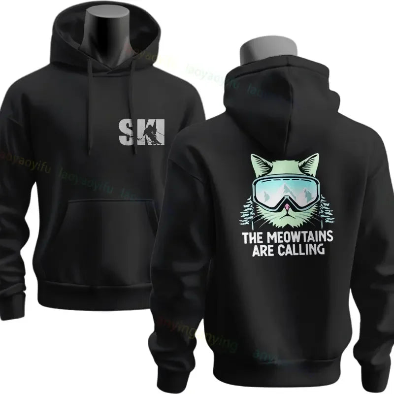 Men's Ski & Snowboard Graphic Hoodie for Fall and Winter