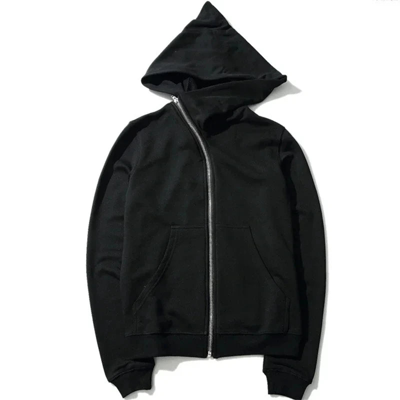 Harajuku Streetwear Zippered Cloak Hoodie