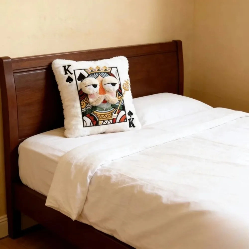 Funny Cartoon Embroidered Pillow Quirky Soft Sofa Throw Pillow Square Game Theme Patchwork Pillow Living Room Decor