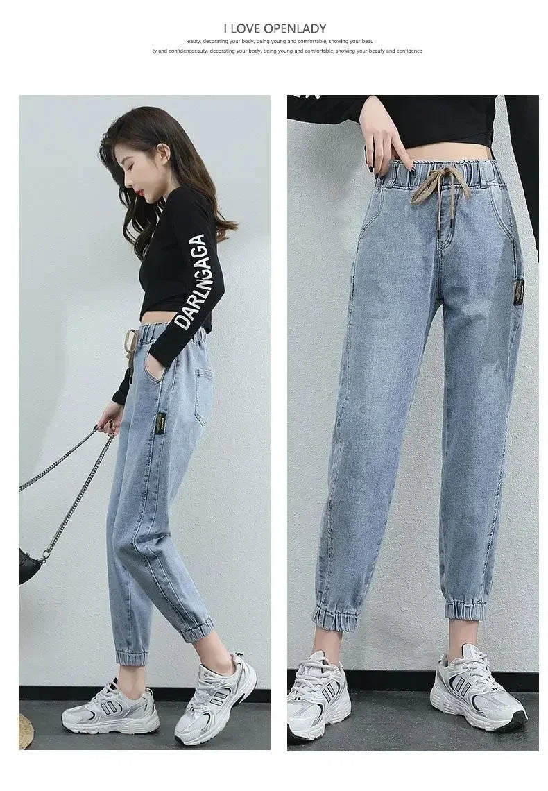 Women's High-Waist Cargo Jeans – Relaxed Straight Leg