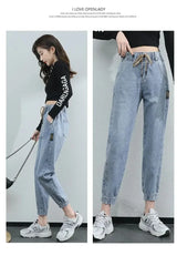 Women's High-Waist Cargo Jeans – Relaxed Straight Leg