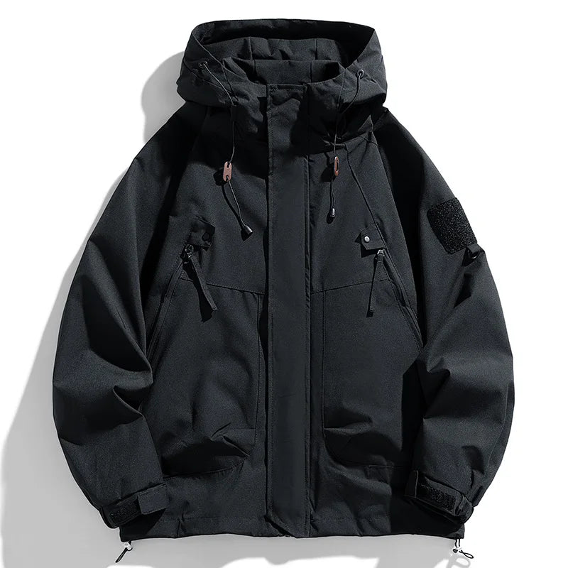 Men's Hooded Windbreaker Zip Jacket – Cargo Style