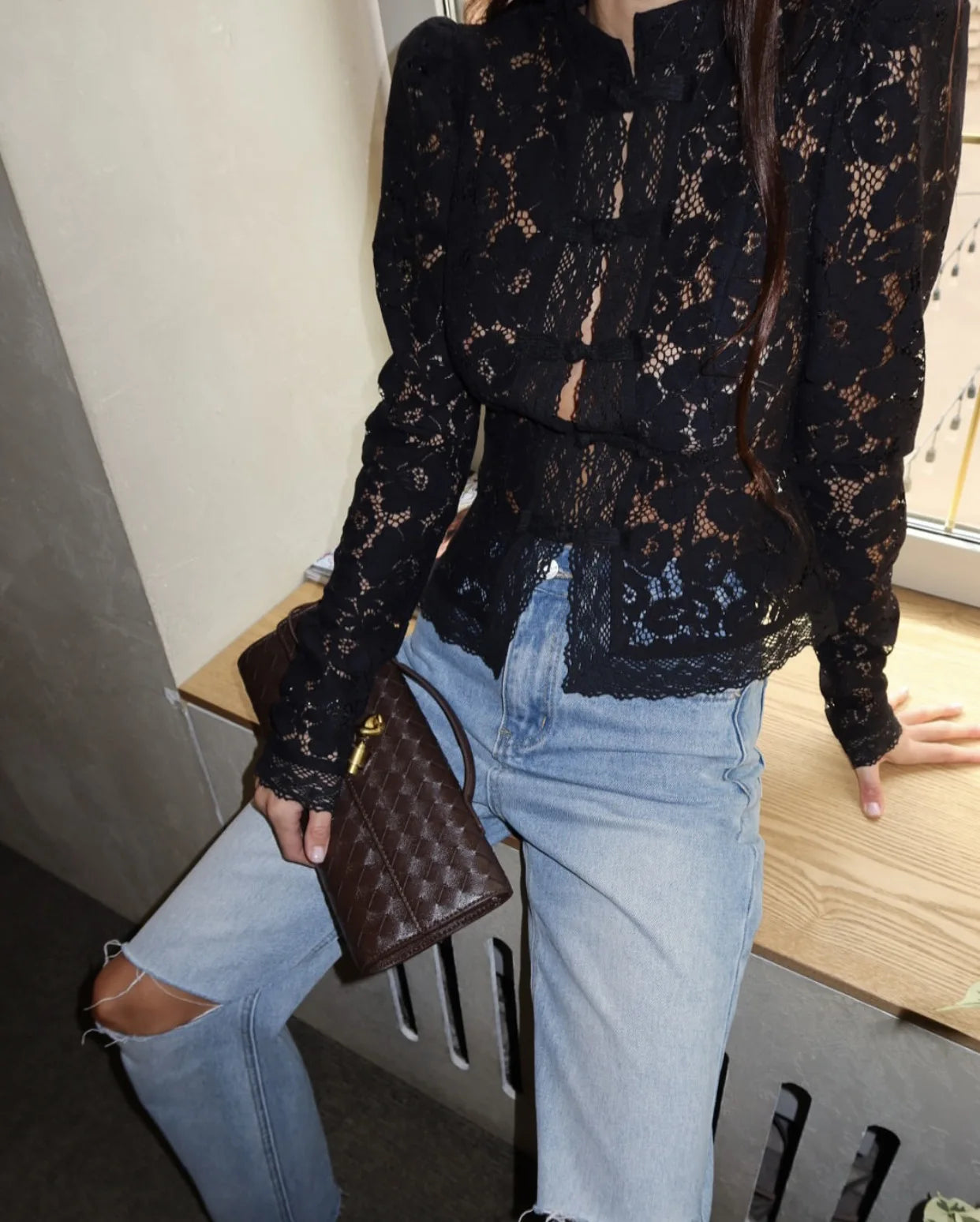 Summer Elegant Lace Hollow Out Party Blouse