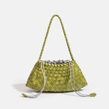 High End Fashion Handbag Messenger Bag with Large Inner Pocket, Popular Pure Hand Woven Bag for Women Tote Shoulder Underarm Bag