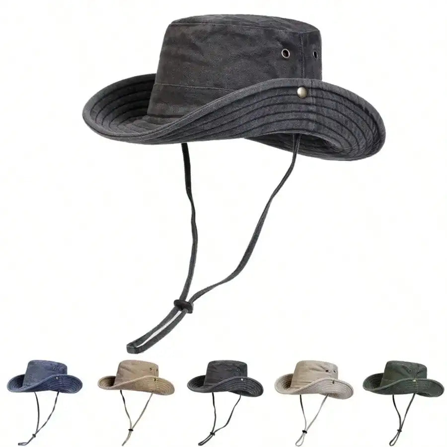 Wide-Brim Cotton Bucket Hat – Sun Protection & Style