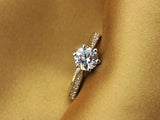 Classic 925 Sterling Silver Six-Claw Solitaire Ring