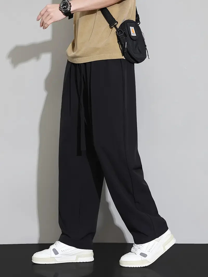 Men's Ice Silk Wide-Leg Pants – Effortless Summer Style