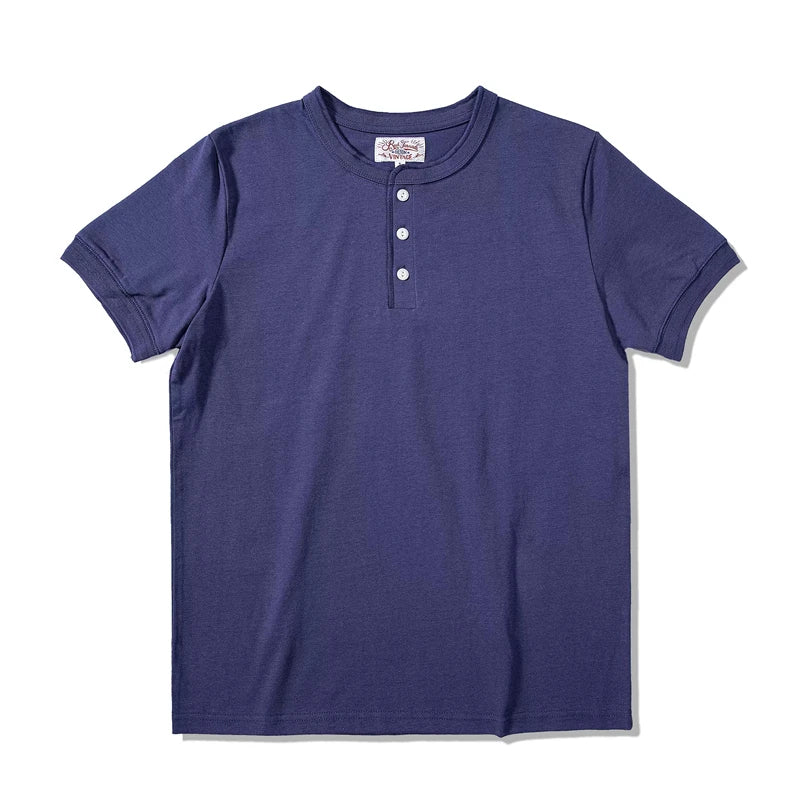 Heavyweight Cotton Henley Tee – Vintage Everyday Essential