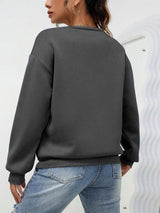 Heart Pattern Fleece Crewneck