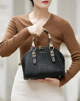 ZOOLER Women First Cow Genuine Leather Handbag Elegant Single Shoulder Bag Business Women Large Purses Saddle Black New#YC336