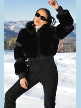 Women’s Faux Fur Trim Ski Jumpsuit