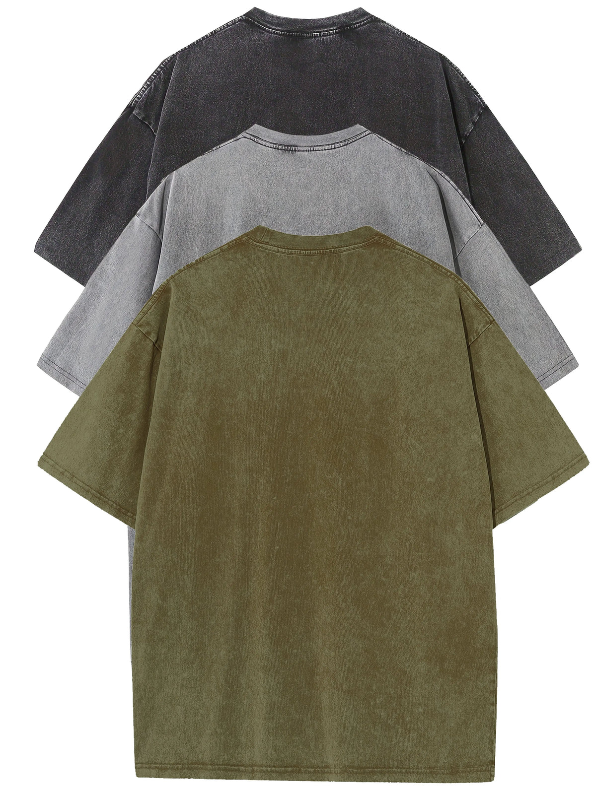 3pcs Men's 100% Cotton Loose-Fit T-Shirts in Solid Colors Casual Short Sleeve Crew Neck Ideal for Summer Outdoor