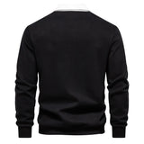 Men’s Cotton-Blend Polo Collar Sweatshirt