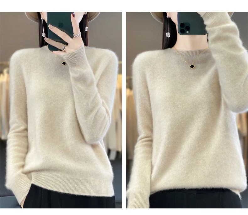Women's Merino Wool Crew Neck Sweater