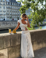 Mingmingxi New in Matching Sets Elegant Off The Shoulder Cropped Top and Flared Skirt Sexy Outfits Two-piece Set Women 2025