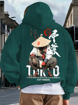 Japan Style Men Women Pullover Hoodie Street Casual Harajuku Retro Art Swordsman Sports Y2K Autumn Winter Sweatshirt Top Clothes