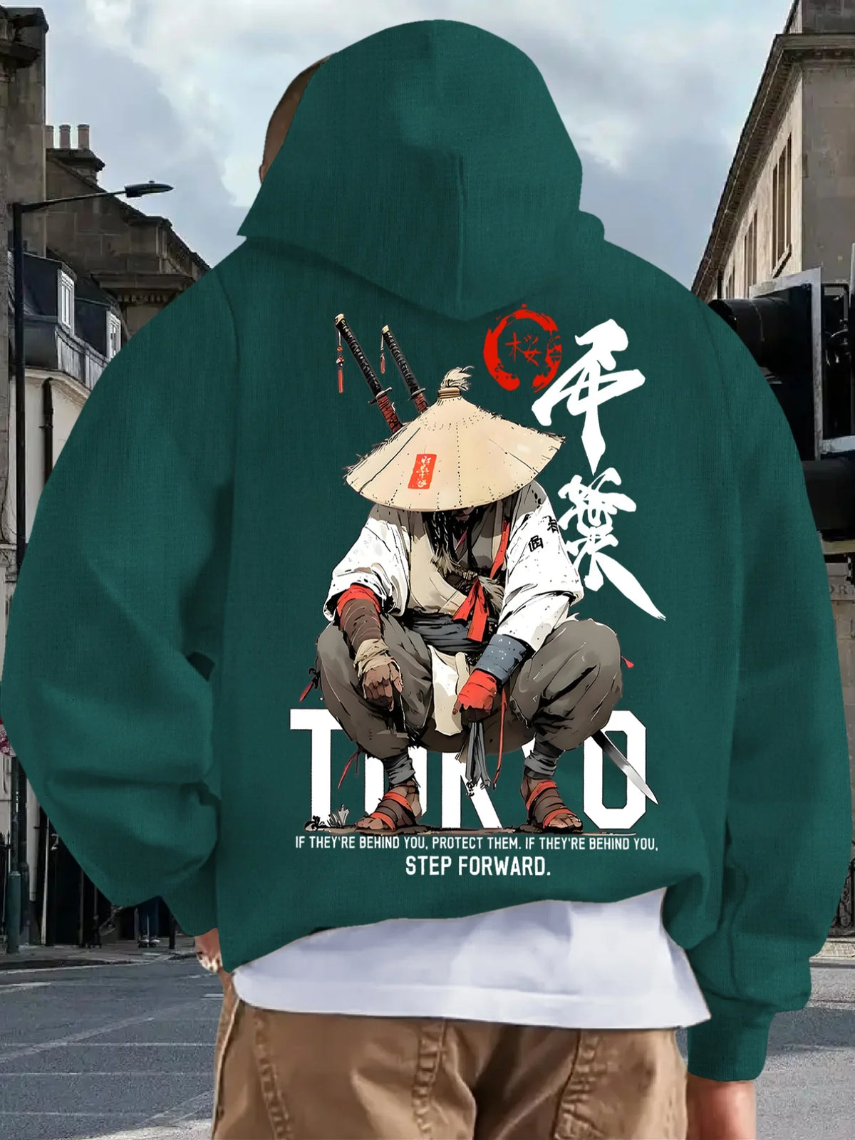 Japan Style Men Women Pullover Hoodie Street Casual Harajuku Retro Art Swordsman Sports Y2K Autumn Winter Sweatshirt Top Clothes