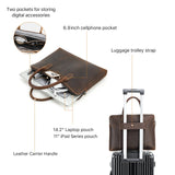 CONTACT'S Genuine Leather Men Business Bag Leather Briefcase Tote Laptop Bags High Quality Men's Bag Handbag for 14.2" Macbook