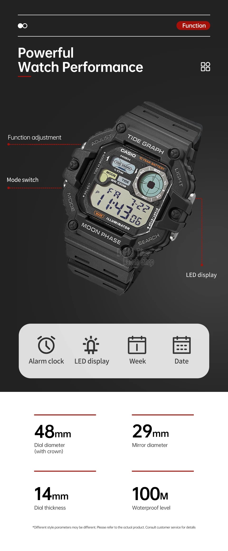Casio WS-1700H Men’s Digital Sports Watch | 100M Water Resistant