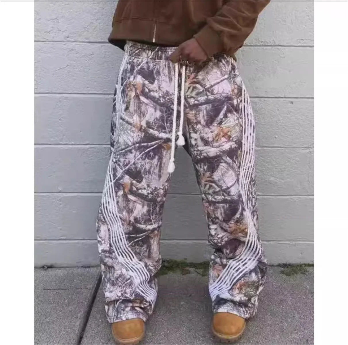 Y2K Camo Cargo Pants – Relaxed Drawstring Joggers