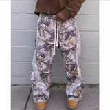 Y2K Camo Cargo Sweatpants – Embroidered Tactical Joggers