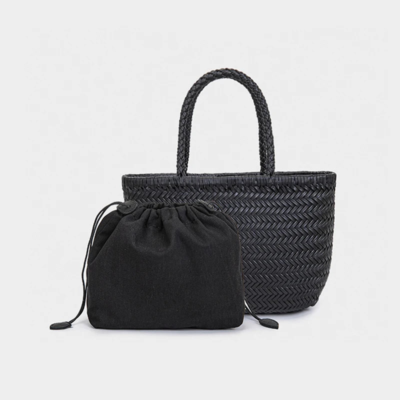 Genuine Leather Tote Bags Luxury Designer Handbag Handwoven Weaving Casual Shopping Bag Vintage Big Tote Purse Hand Bags