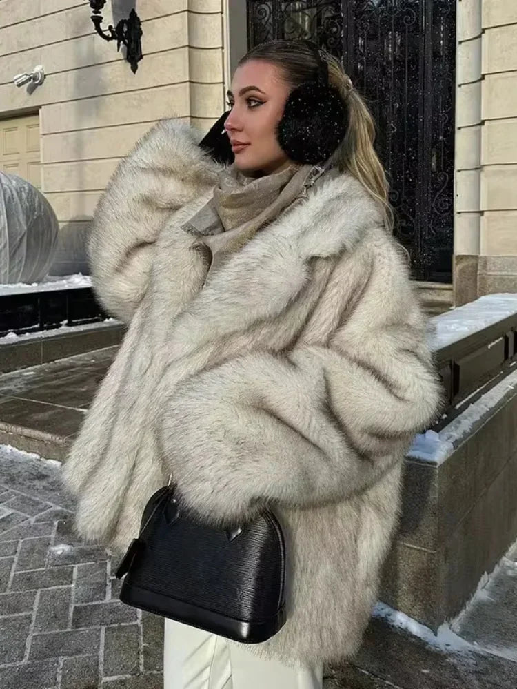 Women’s Gradient Faux Fur Winter Jacket