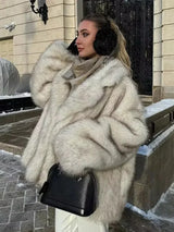 Women’s Gradient Faux Fur Winter Jacket