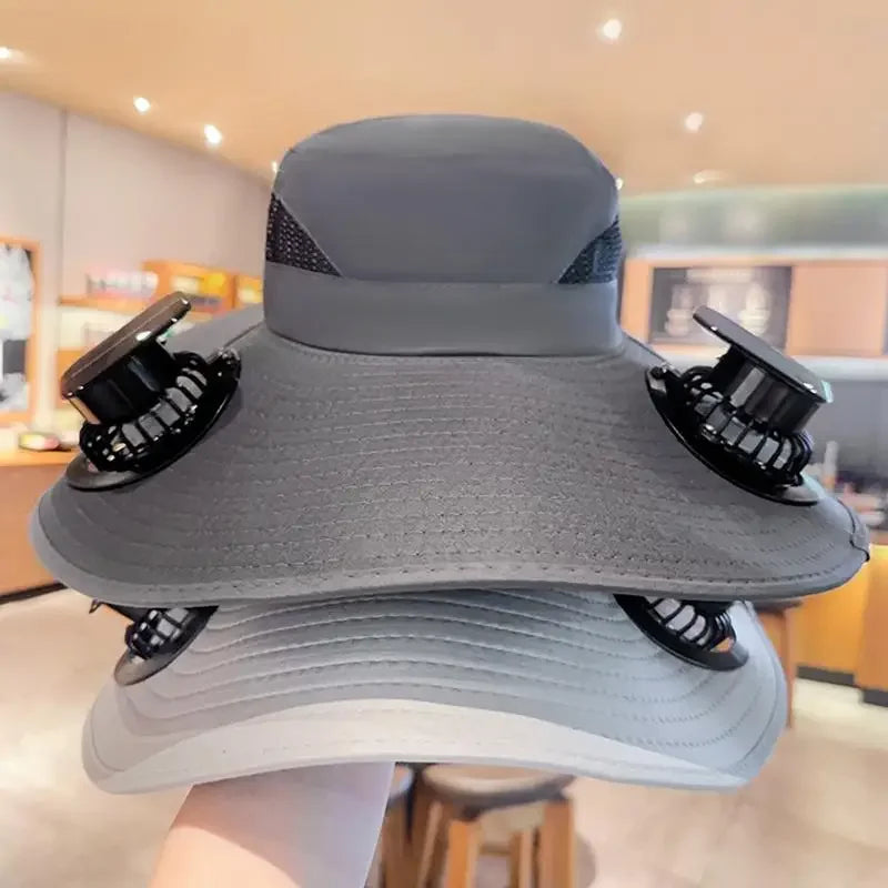 Solar-Powered Cooling Bucket Hat | UPF 50+ Wide Brim