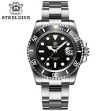 SD1953 STEELDIVE Brand Ceramic Bezel 41mm Steeldive 30ATM Water Resistant NH35 Automatic Mens Dive Watch  with Milled Clasp