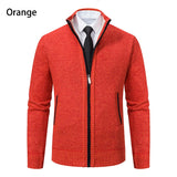 Men’s Fleece-Lined Stand Collar Cardigan